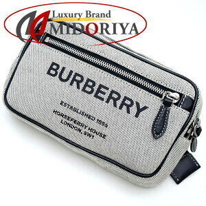 Burberry Body Belt Crossbody Bag Canvas Leather Gray Black